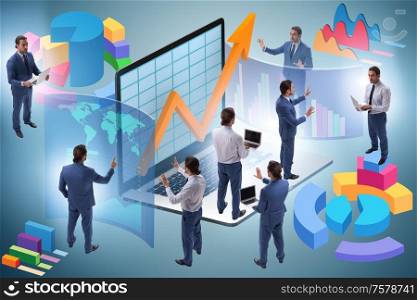 The trader working in technical visualization environment. Trader working in technical visualization environment