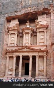 The Treasury in the ancient city of Petra in Jordan