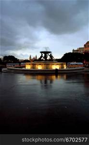 The Triton Fountain at the Valletta bus station, Malta.