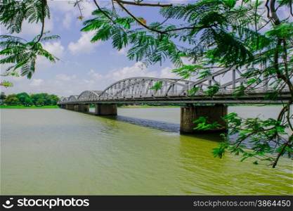 The Truong Tien bridge in Hue in Vietnam