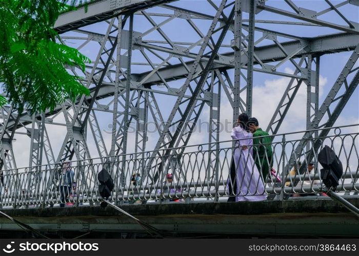 The Truong Tien bridge in Hue in Vietnam
