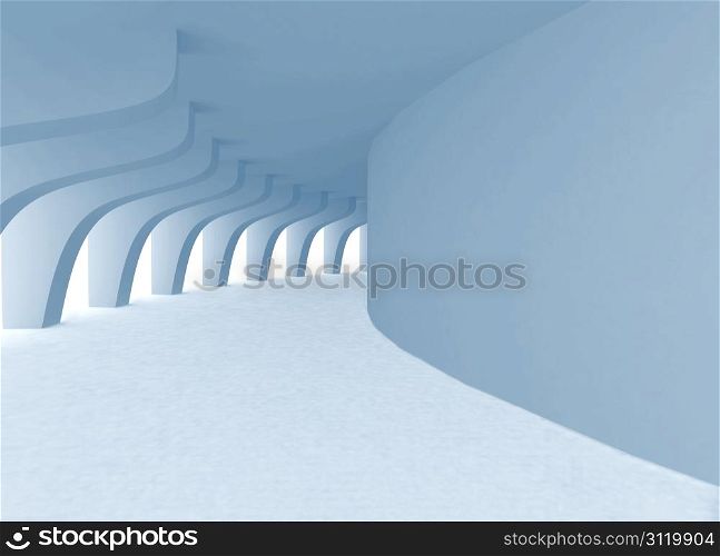 The tunnel with arch. 3d rendered image