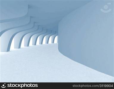 The tunnel with arch. 3d rendered image