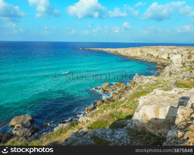 The turquoise waters of the picturesque bay. Favignana