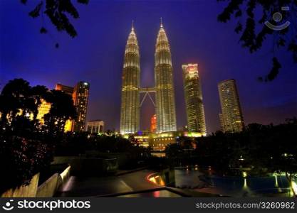 The twin towers in Kuala Lumpur, Malaysia 2009. Petronas twin towers