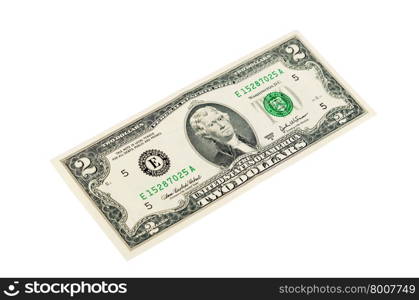 The two dollars isolated on white background