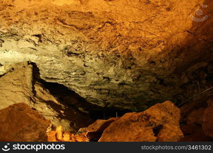 the undergroung cave interior