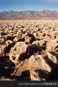 The uneven terrain referred to as the Devil's Golf Couse in Death Valley