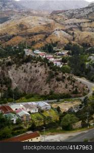 The unique mining town of Queenstown, Tasmania with its bizarre colourings and polluted surroundings