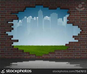 The vacation concept with brick wall. Vacation concept with brick wall
