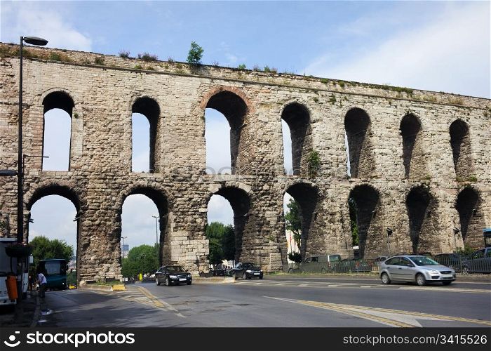 The Valens Aqueduct (Turkish: Bozdogan Kemeri) Roman architecture in Istanbul, Turkey