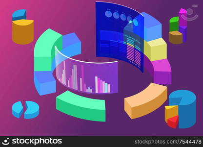 The various visualisation at trading environment - 3d rendering. Various visualisation at trading environment - 3d rendering