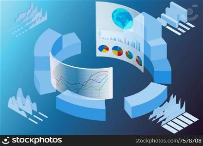 The various visualisation at trading environment - 3d rendering. Various visualisation at trading environment - 3d rendering