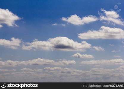 The vast blue sky and clouds sky.