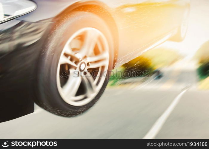 The vehicle loses control during a high speed journey on the highway