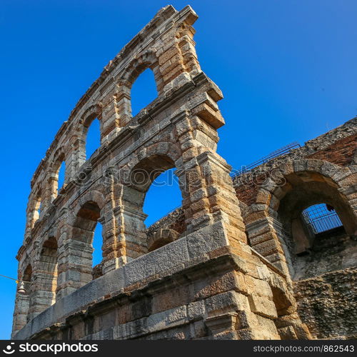 The Verona Arena is a Roman amphitheater located in the historic center of Verona. In summer it hosts the famous opera festival and many international singers and musicians stop by.