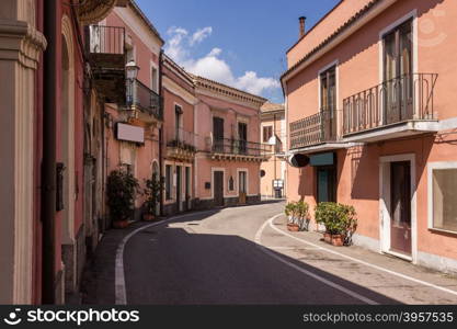 The very old sicilian houses and street