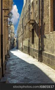 The very old sicilian houses and street