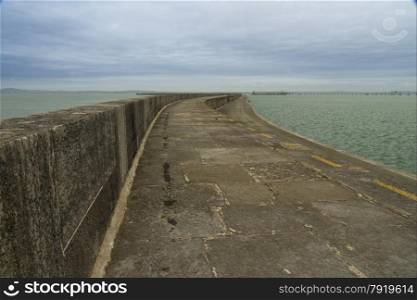 The Victorian Breakwater (1.7 miles long) at Holyhead, Anglesey, Wales, United Kingdom.