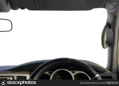 The view from the car, a white background for your text.