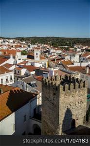 the view from the Castelo of the Village of Alter do Chao in Alentejo in Portugal. Portugal, Alter do Chao, October, 2021