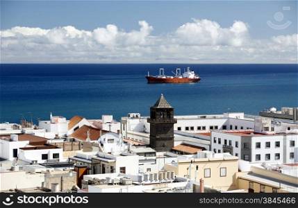 the view from the cathedral in the city Las Palmas on the Canary Island of Spain in the Atlantic ocean.. EUROPE CANARY ISLAND GRAN CANARY LAS PALMAS