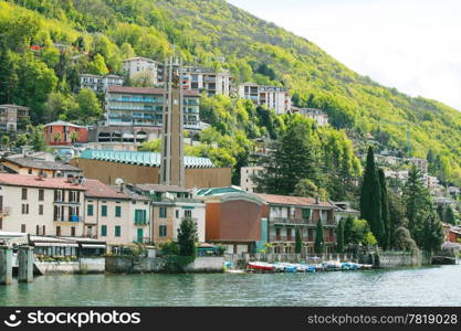 The view of Lugano and Lugano lake.