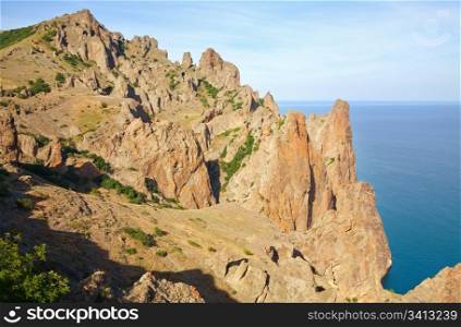 The view on Karadag (reserve on place of ancient extinct volcano - Crimea, Ukraine)