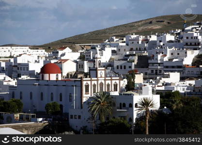 the Village of Puerto de las Nieves on the Canary Island of Spain in the Atlantic ocean.. EUROPE CANARY ISLAND GRAN CANARY