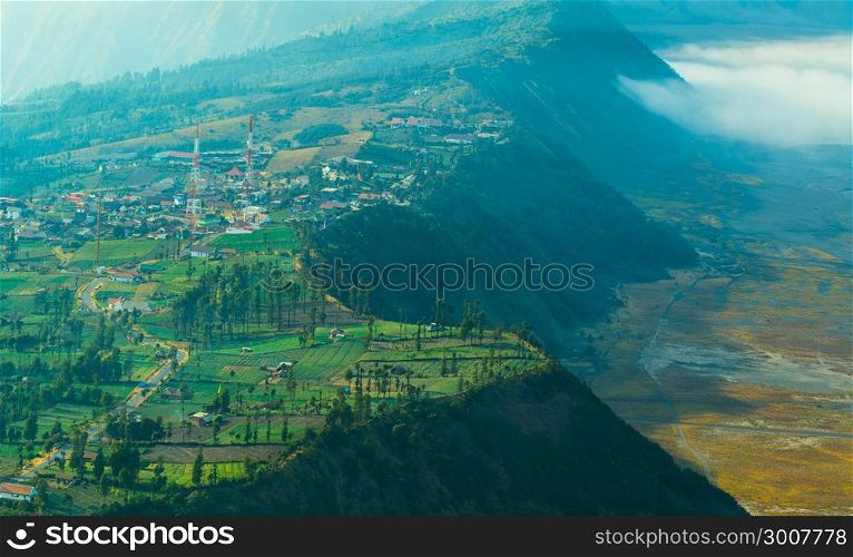 The village on highland close to Mount Bromo