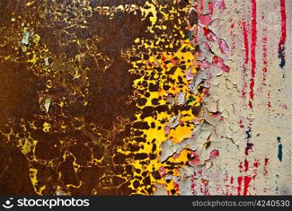The vintage rusty grunge iron textured background