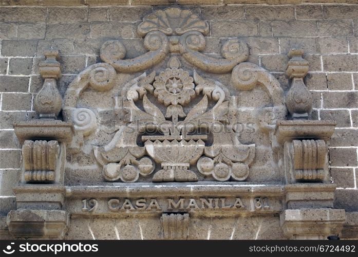 The wall of old house in Manila, Philippines