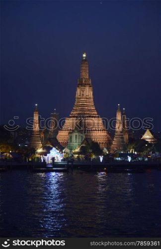 the Wat Arun at the Mae Nam Chao Phraya River in the city of Bangkok in Thailand in Southeastasia.. ASIA THAILAND BANGKOK WAT ARUN