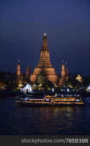 the Wat Arun at the Mae Nam Chao Phraya River in the city of Bangkok in Thailand in Southeastasia.. ASIA THAILAND BANGKOK WAT ARUN