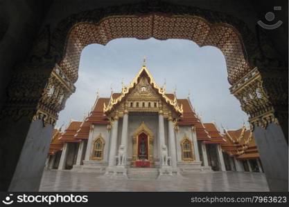 The Wat Benchamabophit in Banglaphu in the City of Bangkok in Thailand in Southeastasia.. ASIA THAILAND BANGKOK WAT BENCHAMABOPHIT