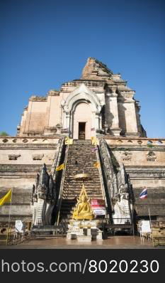 the Wat chedi Luang in the city of Chiang Mai in North Thailand in Thailand in southeastasia.. ASIA THAILAND CHIANG WAT CHEDI LUANG