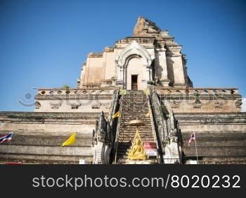 the Wat chedi Luang in the city of Chiang Mai in North Thailand in Thailand in southeastasia.. ASIA THAILAND CHIANG WAT CHEDI LUANG