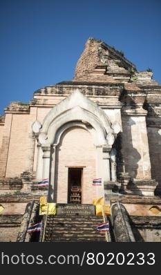 the Wat chedi Luang in the city of Chiang Mai in North Thailand in Thailand in southeastasia.. ASIA THAILAND CHIANG WAT CHEDI LUANG
