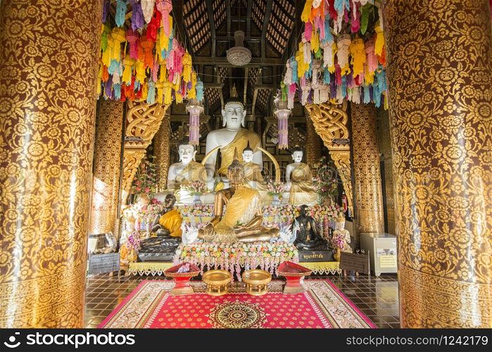 the Wat Inthakhin Sadue Muang Temple in the city of Chiang Mai at north Thailand. Thailand, Chiang Mai, November, 2019. THAILAND CHIANG MAI WAT INTHAKHIN