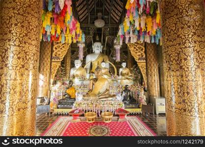 the Wat Inthakhin Sadue Muang Temple in the city of Chiang Mai at north Thailand. Thailand, Chiang Mai, November, 2019. THAILAND CHIANG MAI WAT INTHAKHIN