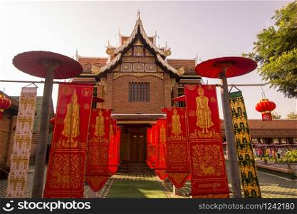 the Wat Jet Lin in the city of Chiang Mai at north Thailand. Thailand, Chiang Mai, November, 2019. THAILAND CHIANG MAI WAT JET LIN