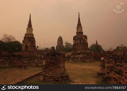 the Wat Phra Mahathat in the city of Ayutthaya north of bangkok in Thailand in southeastasia.. ASIA THAILAND AYUTHAYA WAT PHRA MAHATHAT