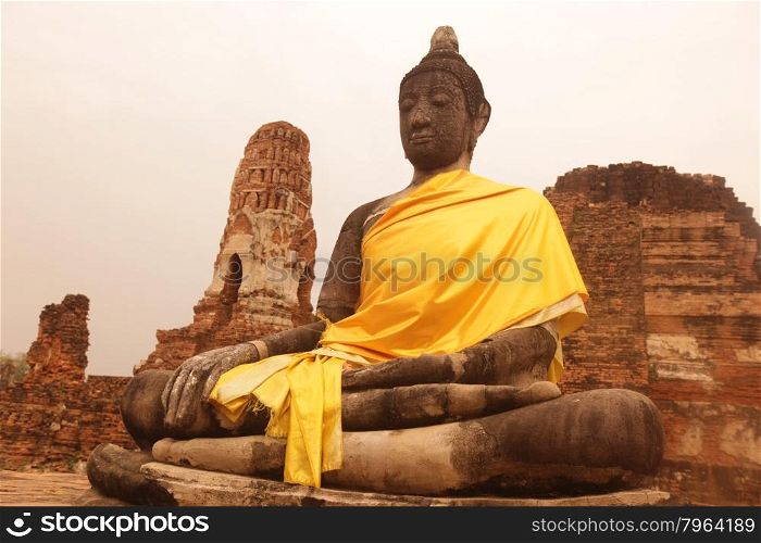 the Wat Phra Mahathat in the city of Ayutthaya north of bangkok in Thailand in southeastasia.. ASIA THAILAND AYUTHAYA WAT PHRA MAHATHAT