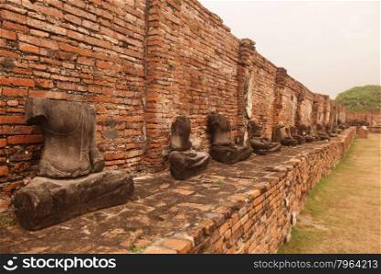the Wat Phra Mahathat in the city of Ayutthaya north of bangkok in Thailand in southeastasia.. ASIA THAILAND AYUTHAYA WAT PHRA MAHATHAT