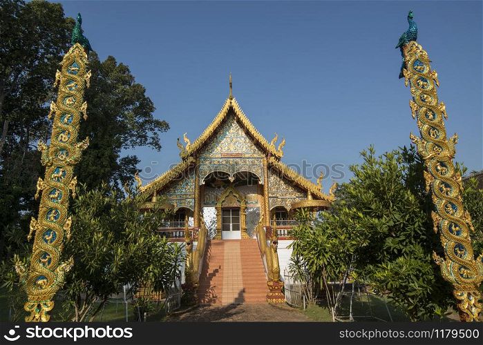 The Wat Phra Yuen Temple in the city of Lamphun in the province Lamphun in north Thailand. Thailand, Lamphun, November, 2019. THAILAND LAMPHUN WAT PHRA YUEN TEMPLE