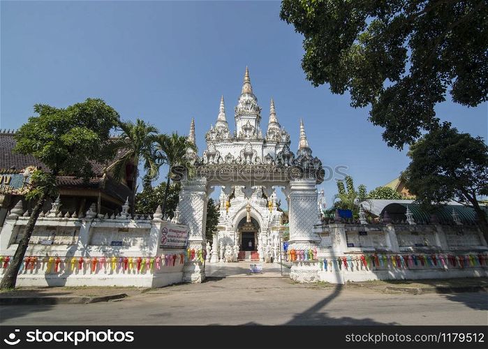 The Wat San Pa Yang Luang in the city of Lamphun in the province Lamphun in north Thailand. Thailand, Lamphun, November, 2019. THAILAND LAMPHUN WAT SAN PA YANG LUANG