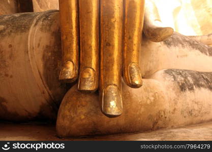 the Wat Si Chum Temple at the Historical Park in Sukothai in the Provinz Sukhothai in the north of Bangkok in Thailand, Southeastasia.