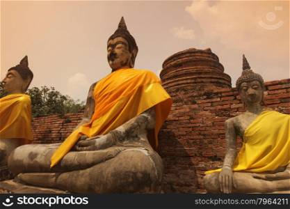 the Wat yai chai mongkhon in the city of Ayutthaya north of bangkok in Thailand in southeastasia.. ASIA THAILAND AYUTHAYA WAT YAI CHAI MONGKHON