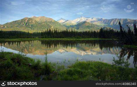 The Water and mountians in Alaska North America