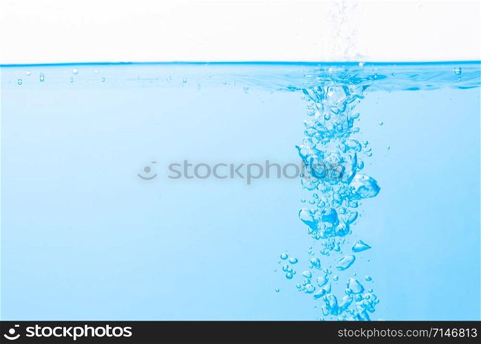 The Water surface and blue water bubbles